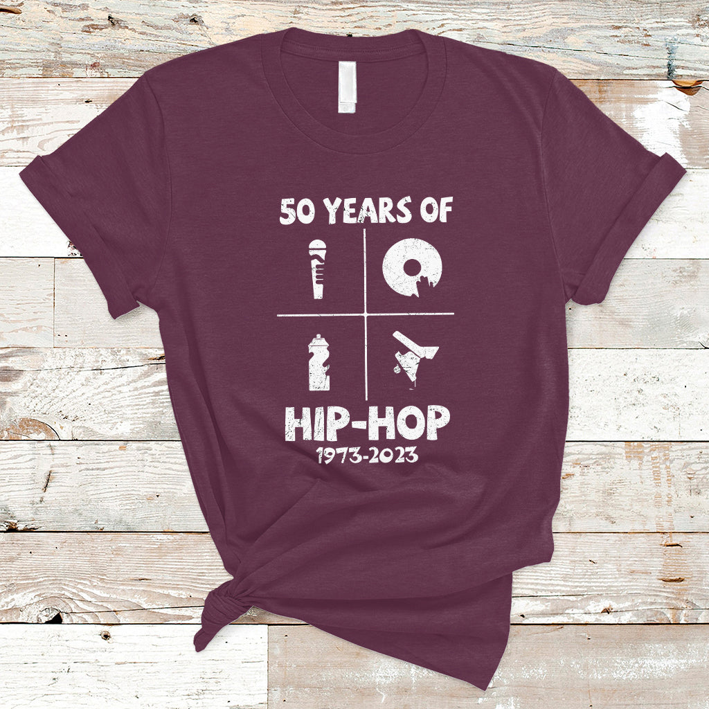 50-years-old-50th-anniversary-of-hip-hop-elements-of-hip-hop-t-shirt