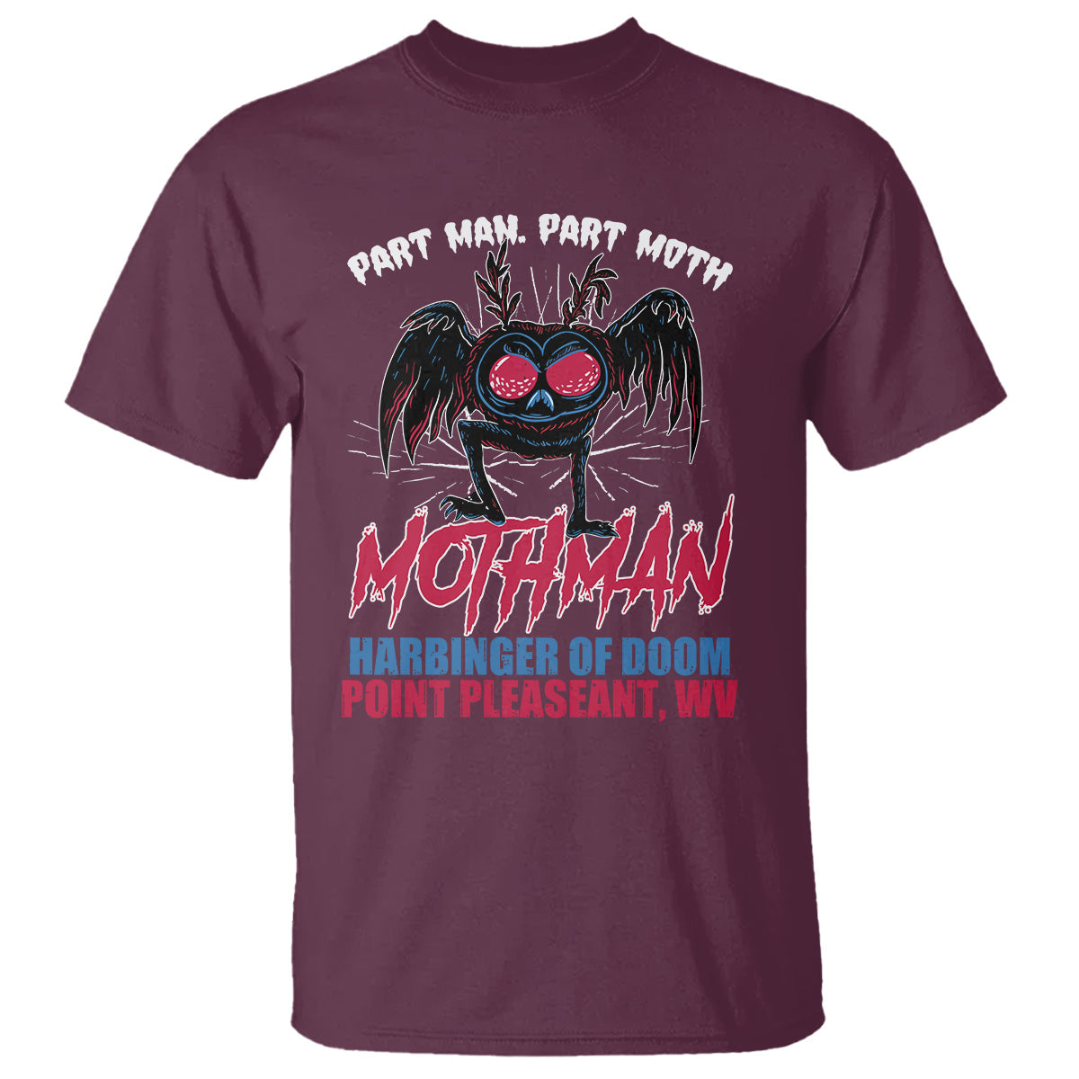 funny-mothman-t-shirt-part-man-part-moth-harbinger-of-doom-point-pleasent-wv