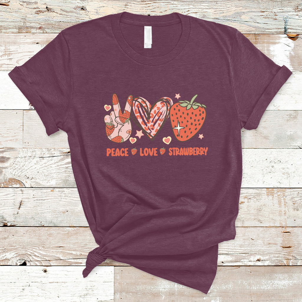 peace-love-strawberry-cute-strawberry-festival-fruit-lover-t-shirt-strawberry-shirt-spring-season-shirt-t-shirt-ts02