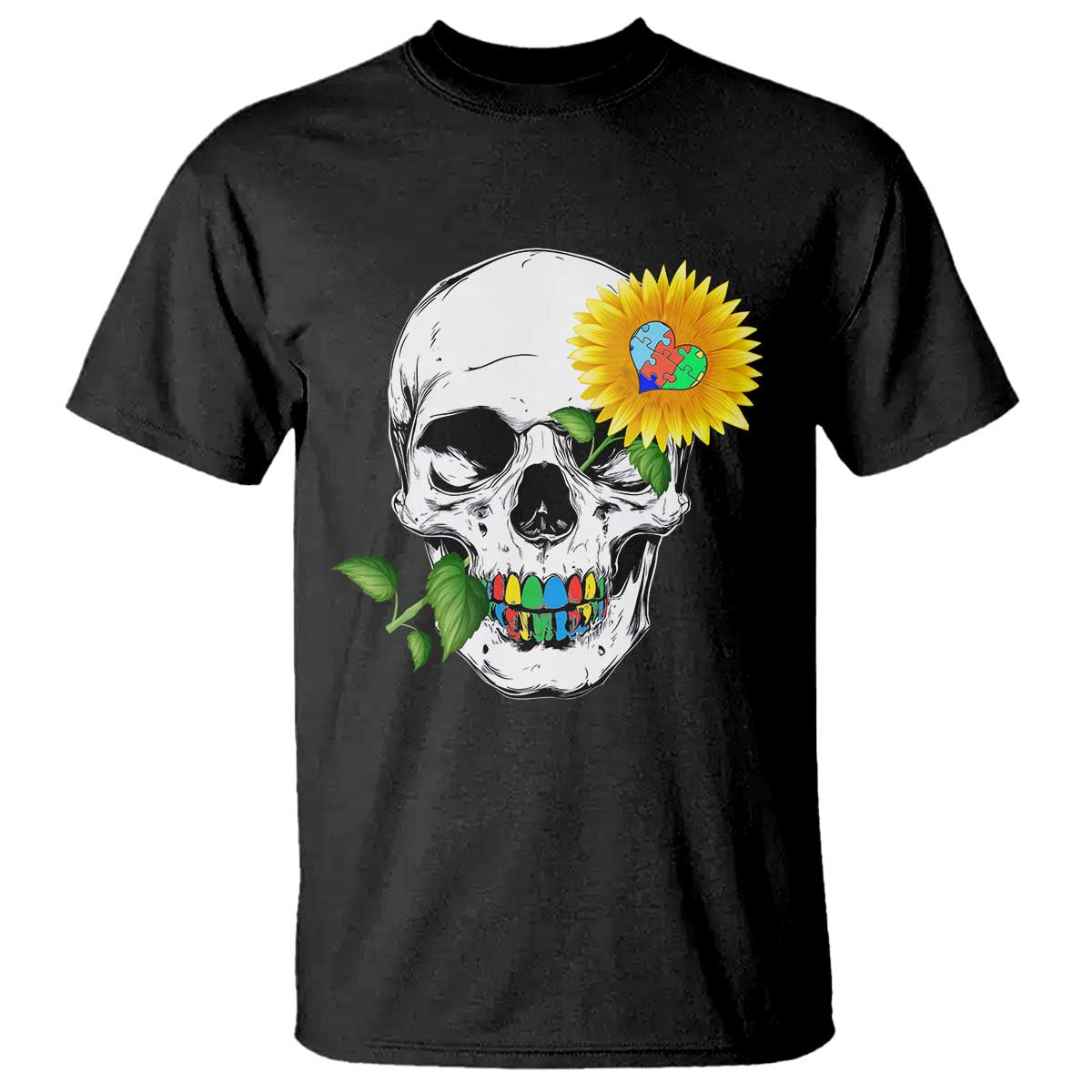 autism-skull-sunflower-t-shirt-support-autistic-puzzle-pieces-heart