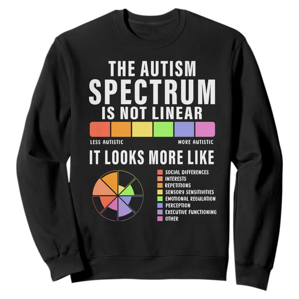 Autism Acceptance Sweatshirt The Autism Spectrum Is Not Linear