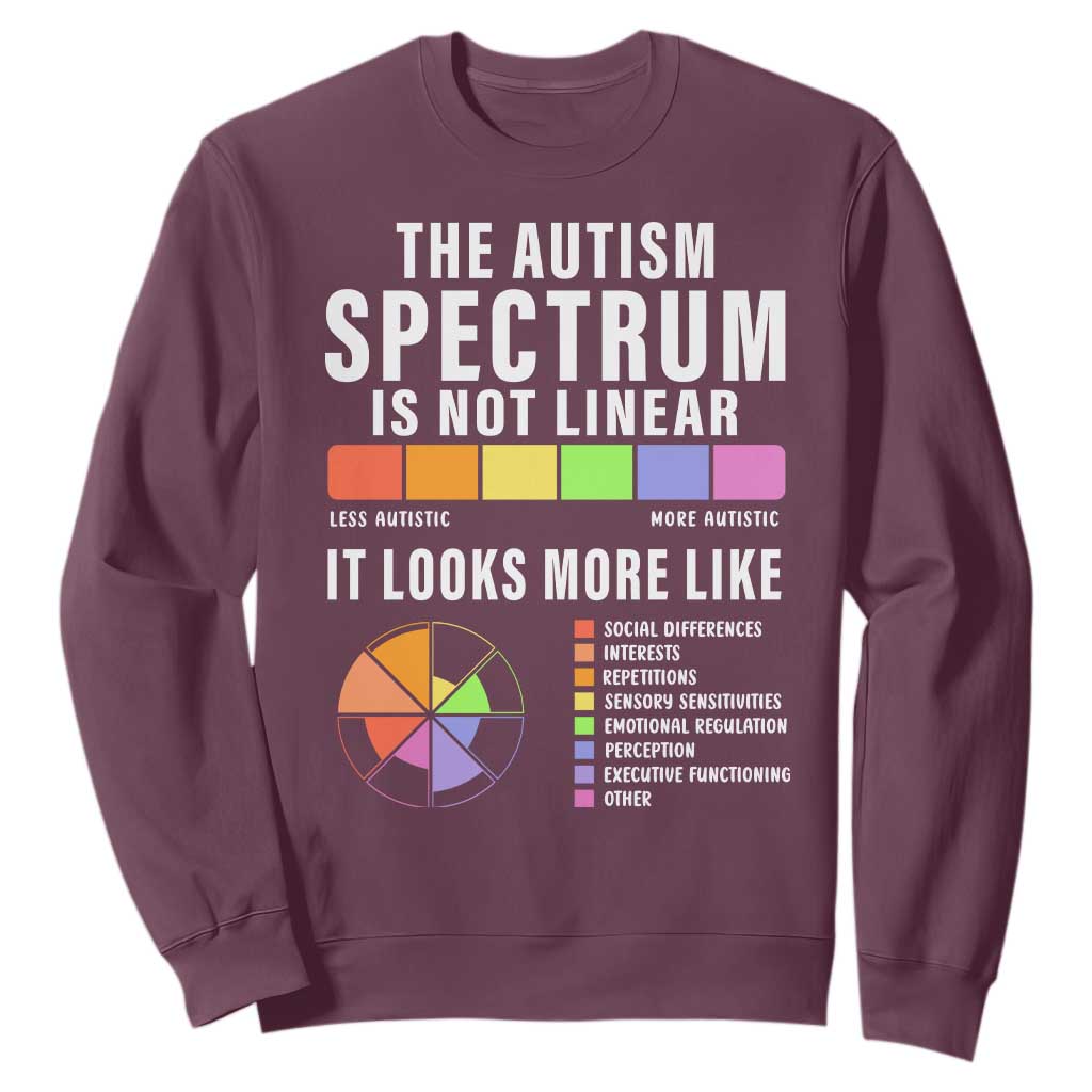 Autism Acceptance Sweatshirt The Autism Spectrum Is Not Linear