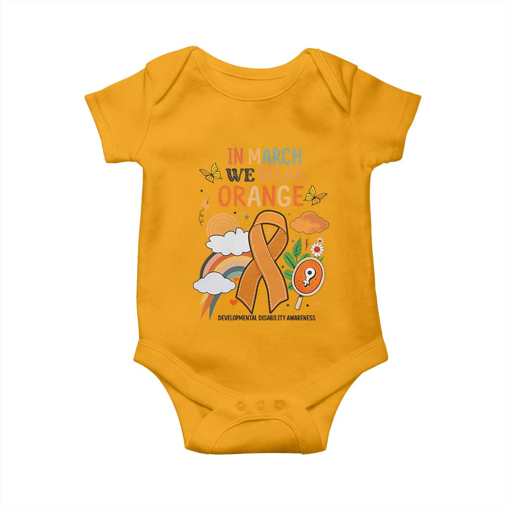 Developmental Disability Support Baby Onesie In March We Wear Orange