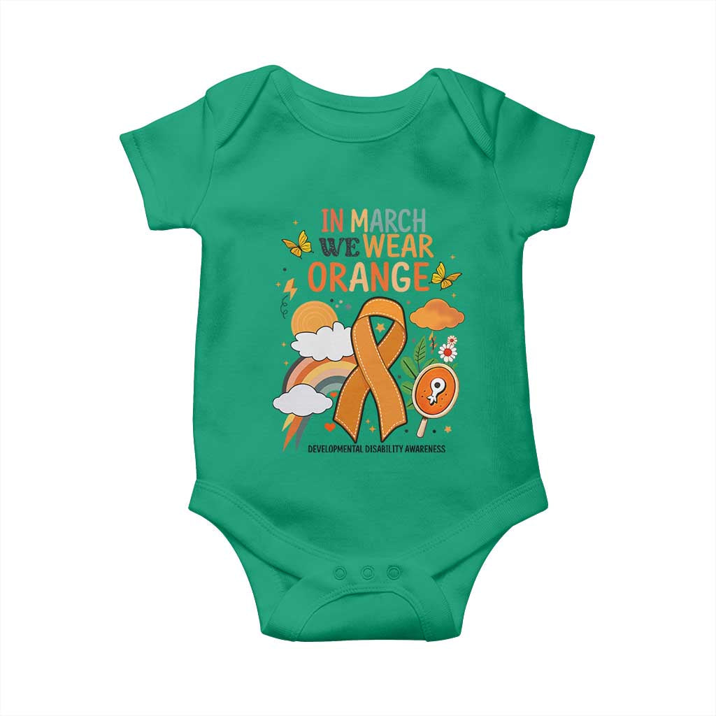 Developmental Disability Support Baby Onesie In March We Wear Orange
