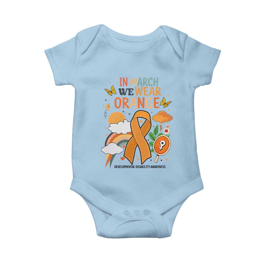 Developmental Disability Support Baby Onesie In March We Wear Orange