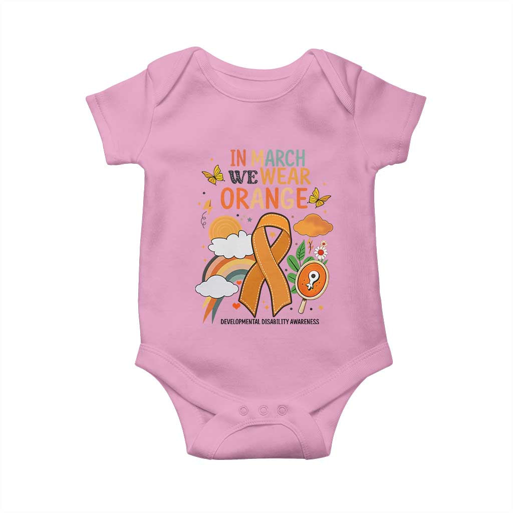 Developmental Disability Support Baby Onesie In March We Wear Orange