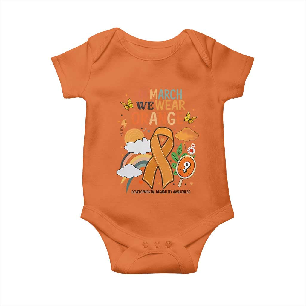 Developmental Disability Support Baby Onesie In March We Wear Orange
