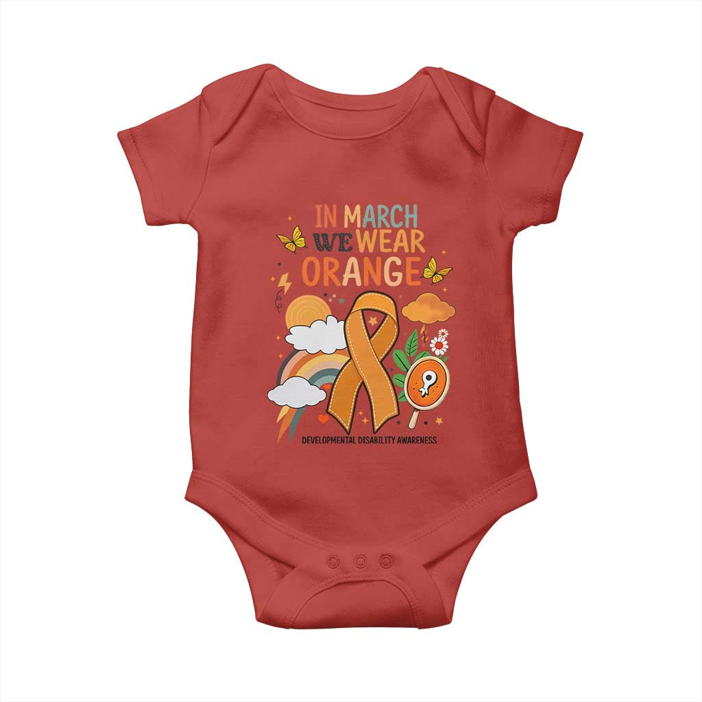 Developmental Disability Support Baby Onesie In March We Wear Orange
