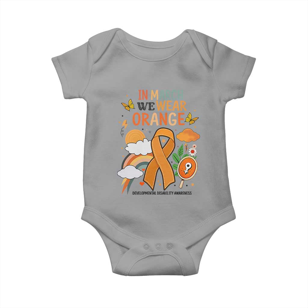 Developmental Disability Support Baby Onesie In March We Wear Orange