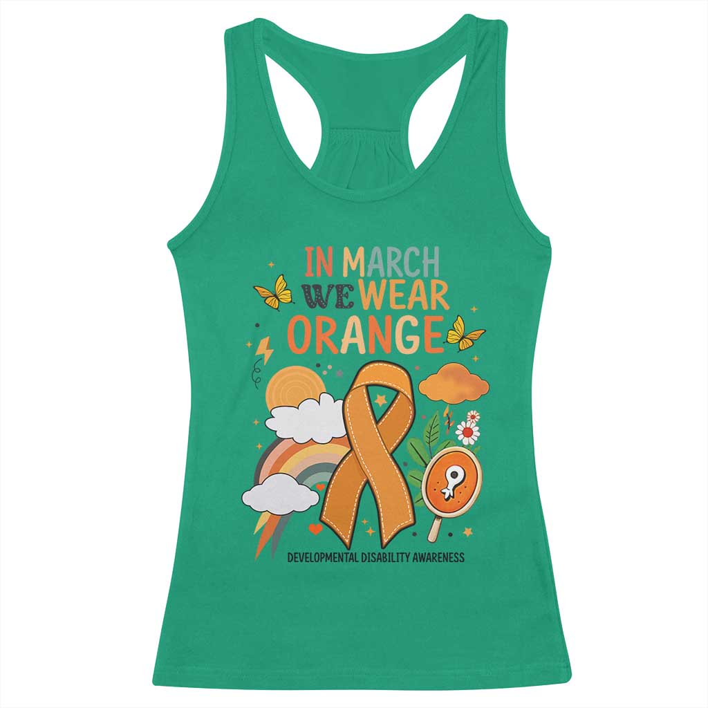 Developmental Disability Support Racerback Tank Top In March We Wear Orange