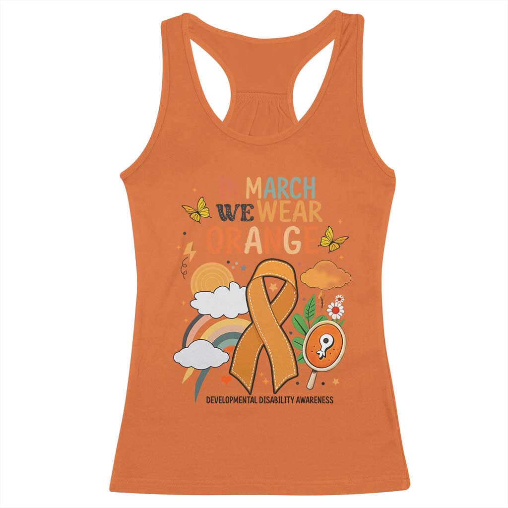 Developmental Disability Support Racerback Tank Top In March We Wear Orange
