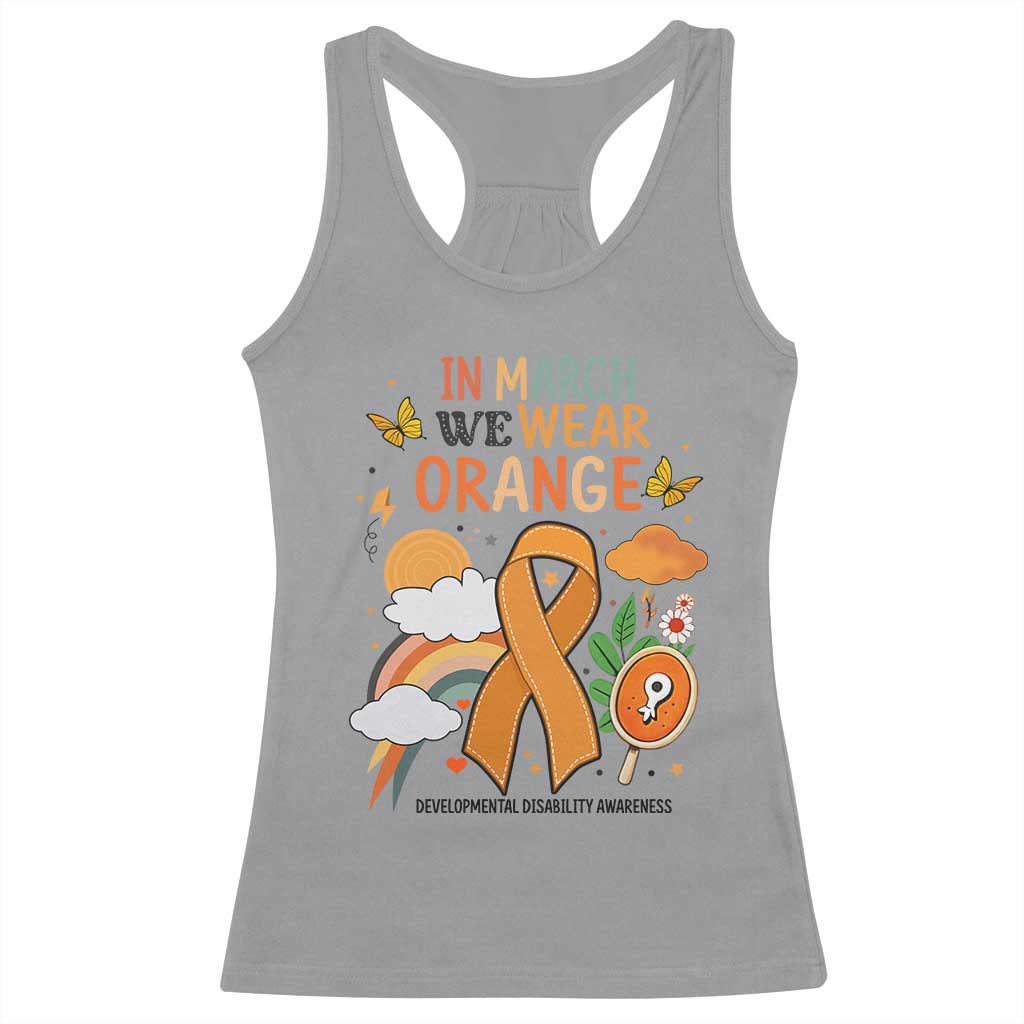 Developmental Disability Support Racerback Tank Top In March We Wear Orange