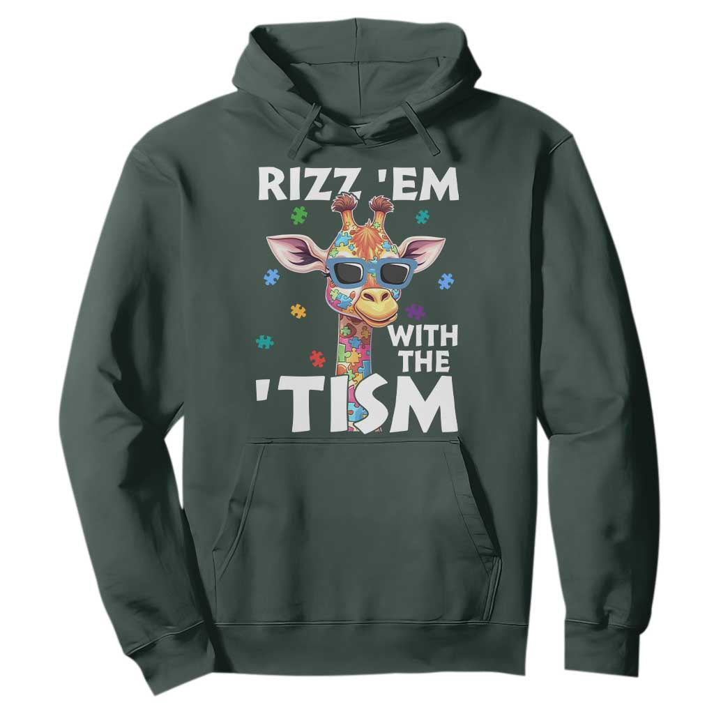 Funny Autism Giraffe Hoodie Rizz Em With The Tism