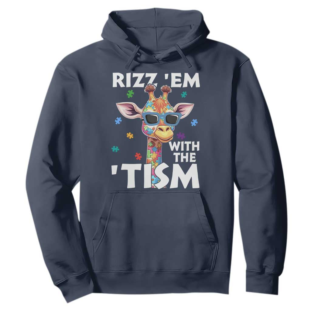 Funny Autism Giraffe Hoodie Rizz Em With The Tism