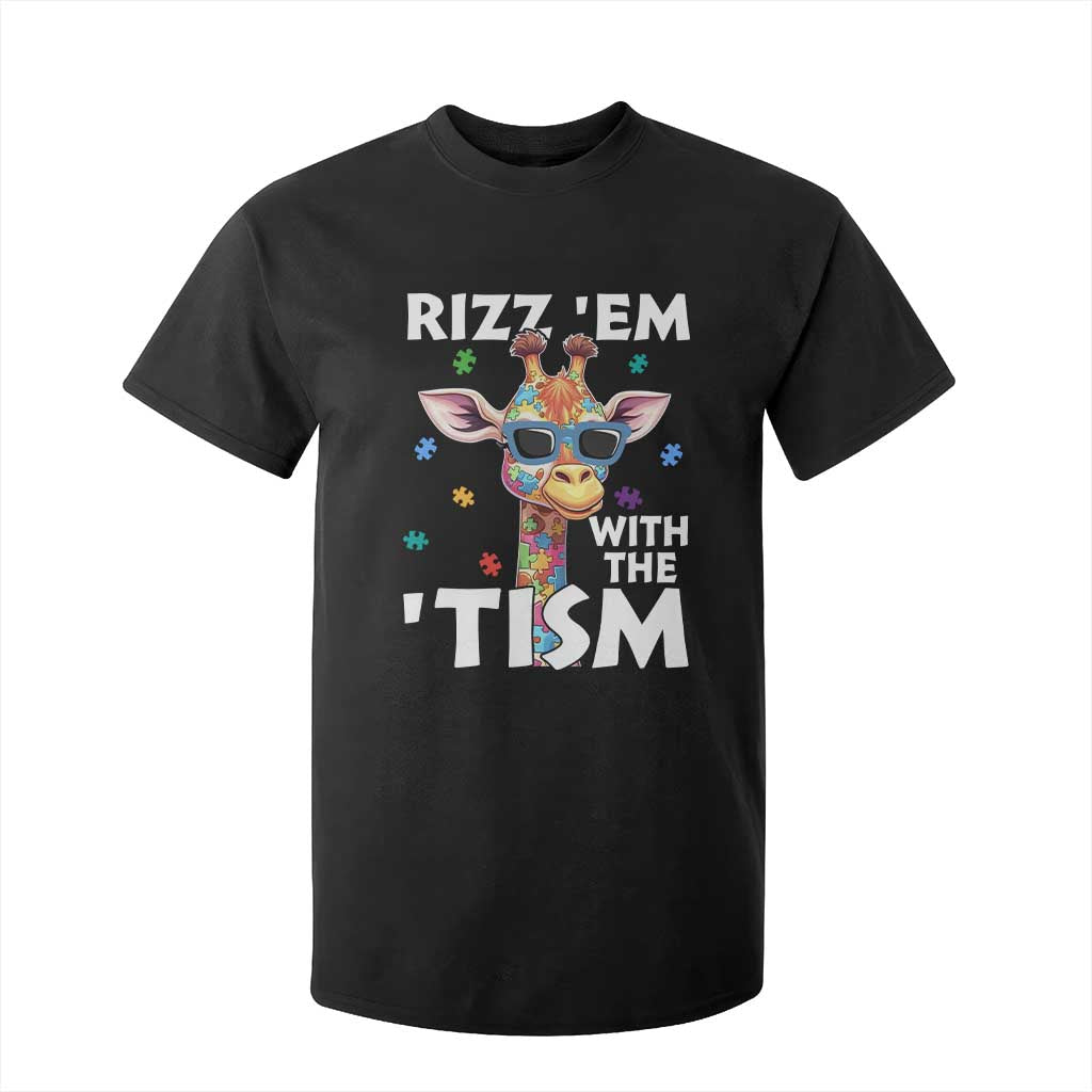 Funny Autism Giraffe T Shirt For Kid Rizz Em With The Tism