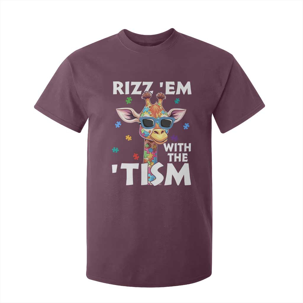 Funny Autism Giraffe T Shirt For Kid Rizz Em With The Tism