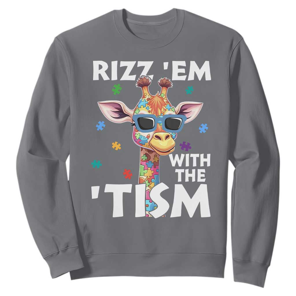 Funny Autism Giraffe Sweatshirt Rizz Em With The Tism