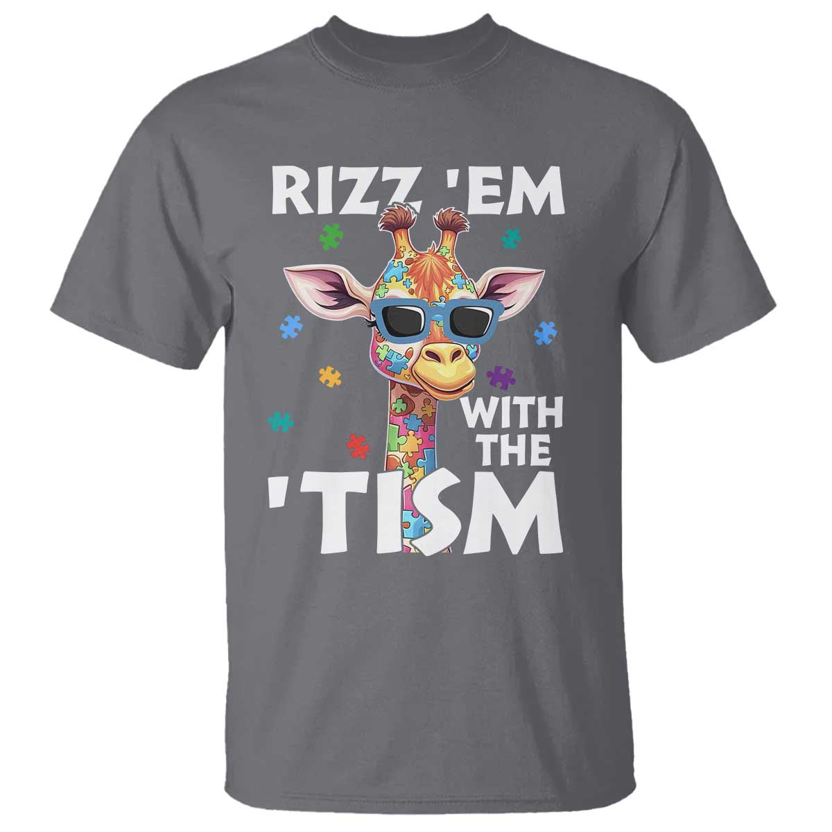 funny-autism-giraffe-t-shirt-rizz-em-with-the-tism