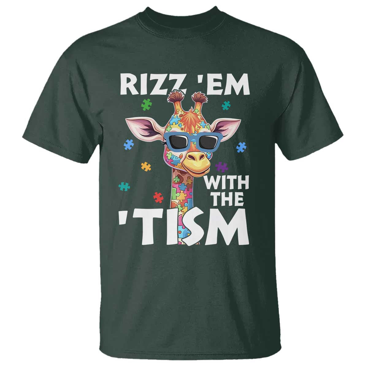 funny-autism-giraffe-t-shirt-rizz-em-with-the-tism