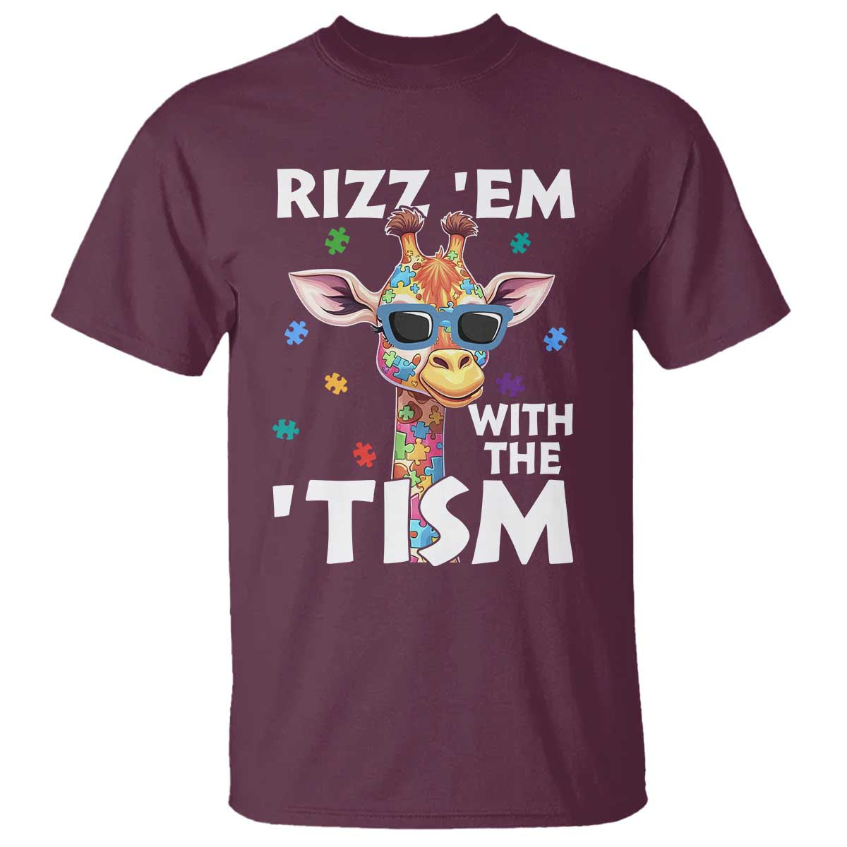 funny-autism-giraffe-t-shirt-rizz-em-with-the-tism
