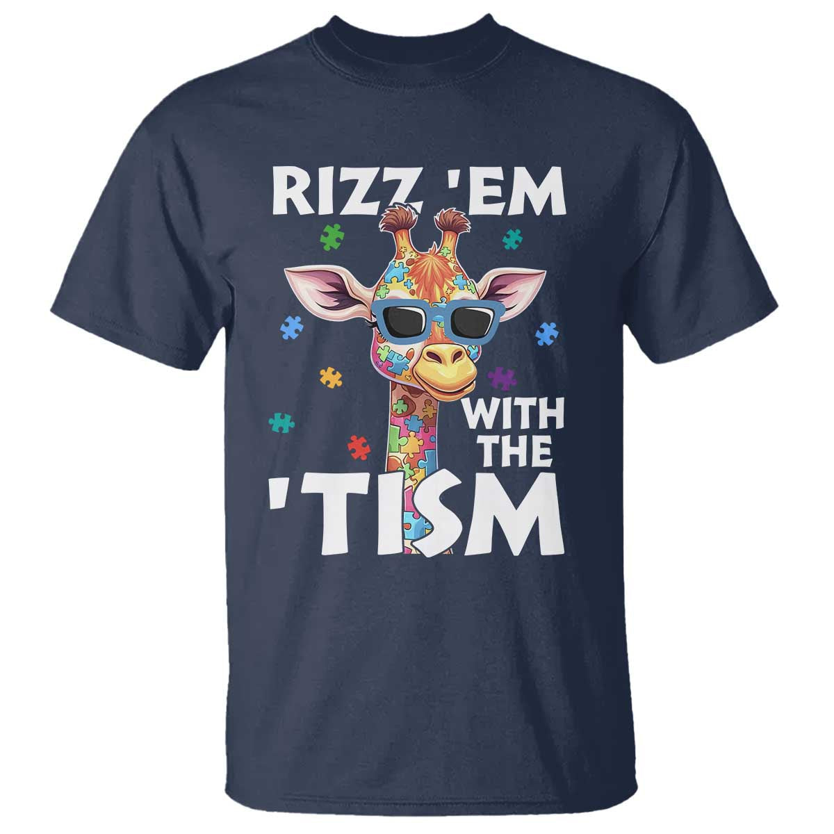 funny-autism-giraffe-t-shirt-rizz-em-with-the-tism