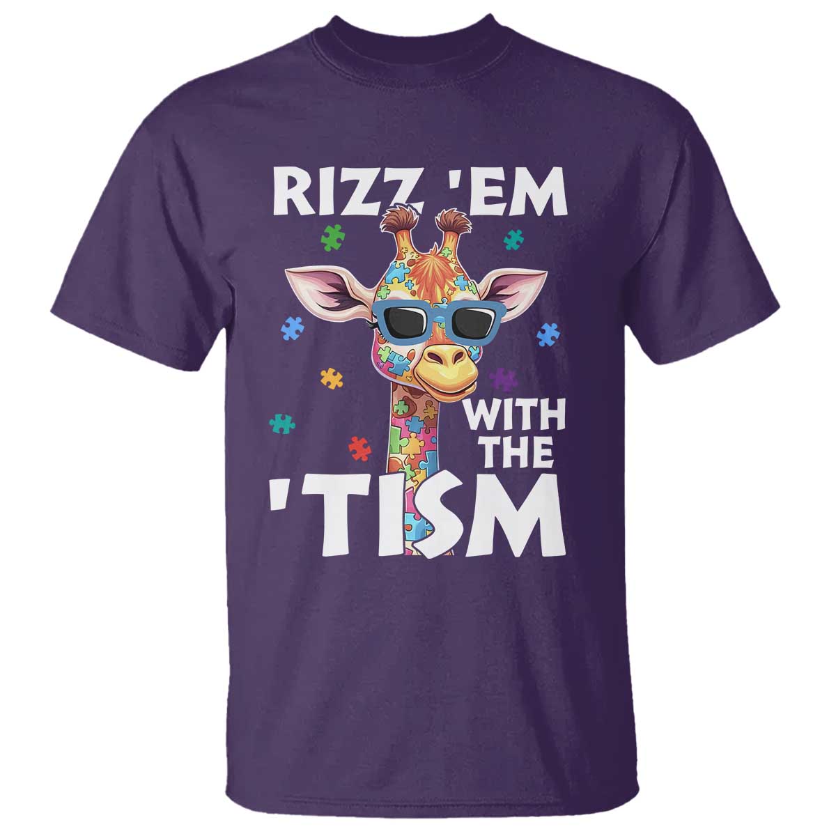 funny-autism-giraffe-t-shirt-rizz-em-with-the-tism
