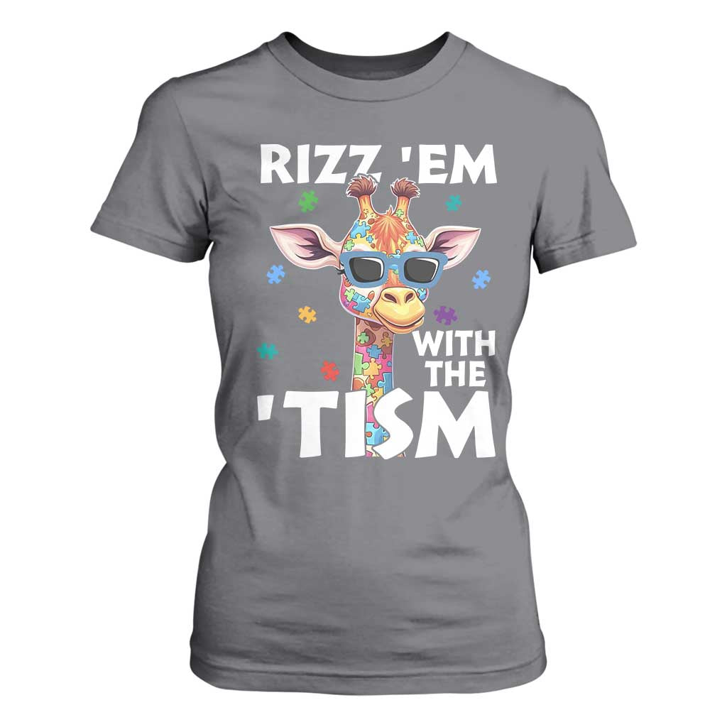 Funny Autism Giraffe T Shirt For Women Rizz Em With The Tism