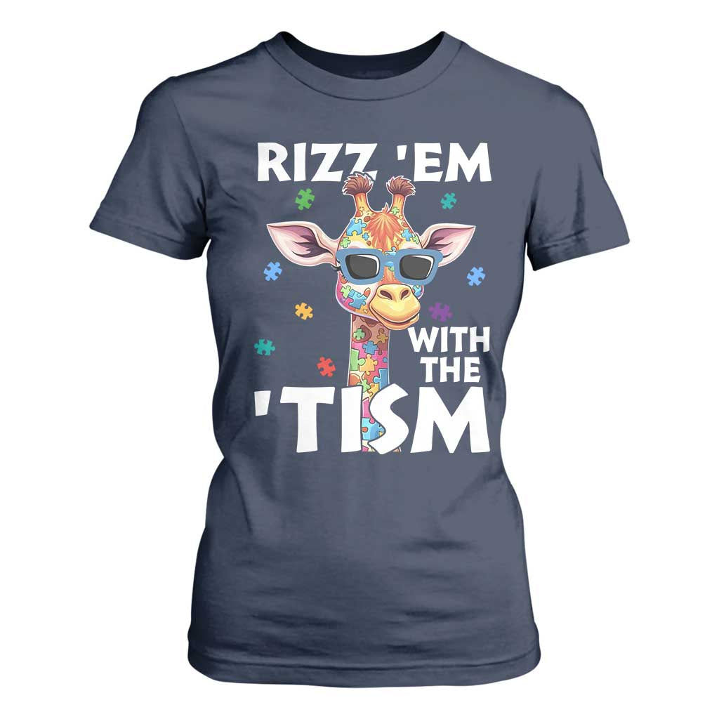 Funny Autism Giraffe T Shirt For Women Rizz Em With The Tism