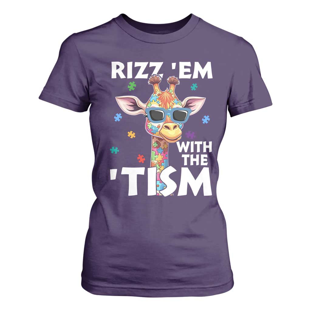 Funny Autism Giraffe T Shirt For Women Rizz Em With The Tism