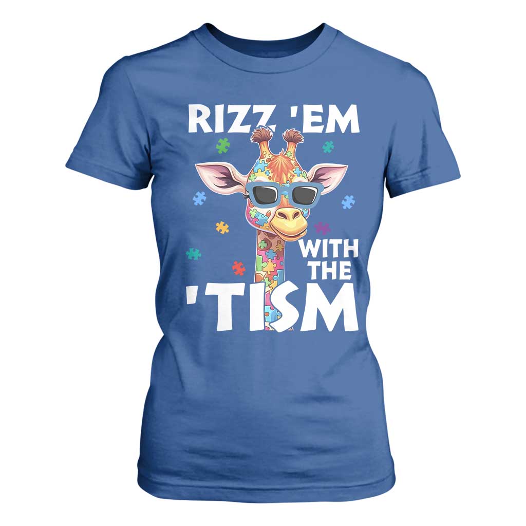 Funny Autism Giraffe T Shirt For Women Rizz Em With The Tism