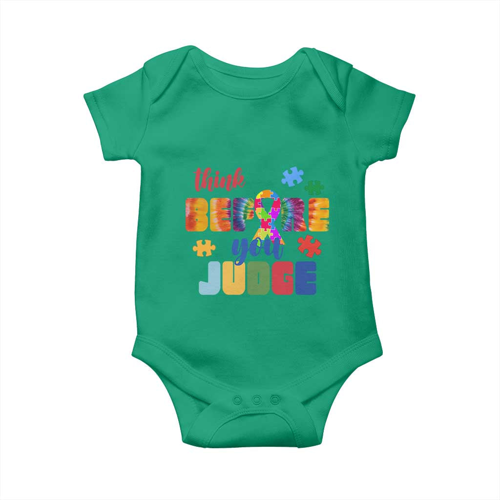 Autism Acceptance Baby Onesie Think Before You Judge Autistic Support
