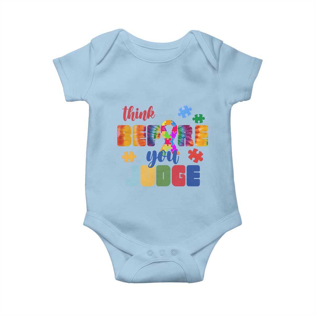 Autism Acceptance Baby Onesie Think Before You Judge Autistic Support