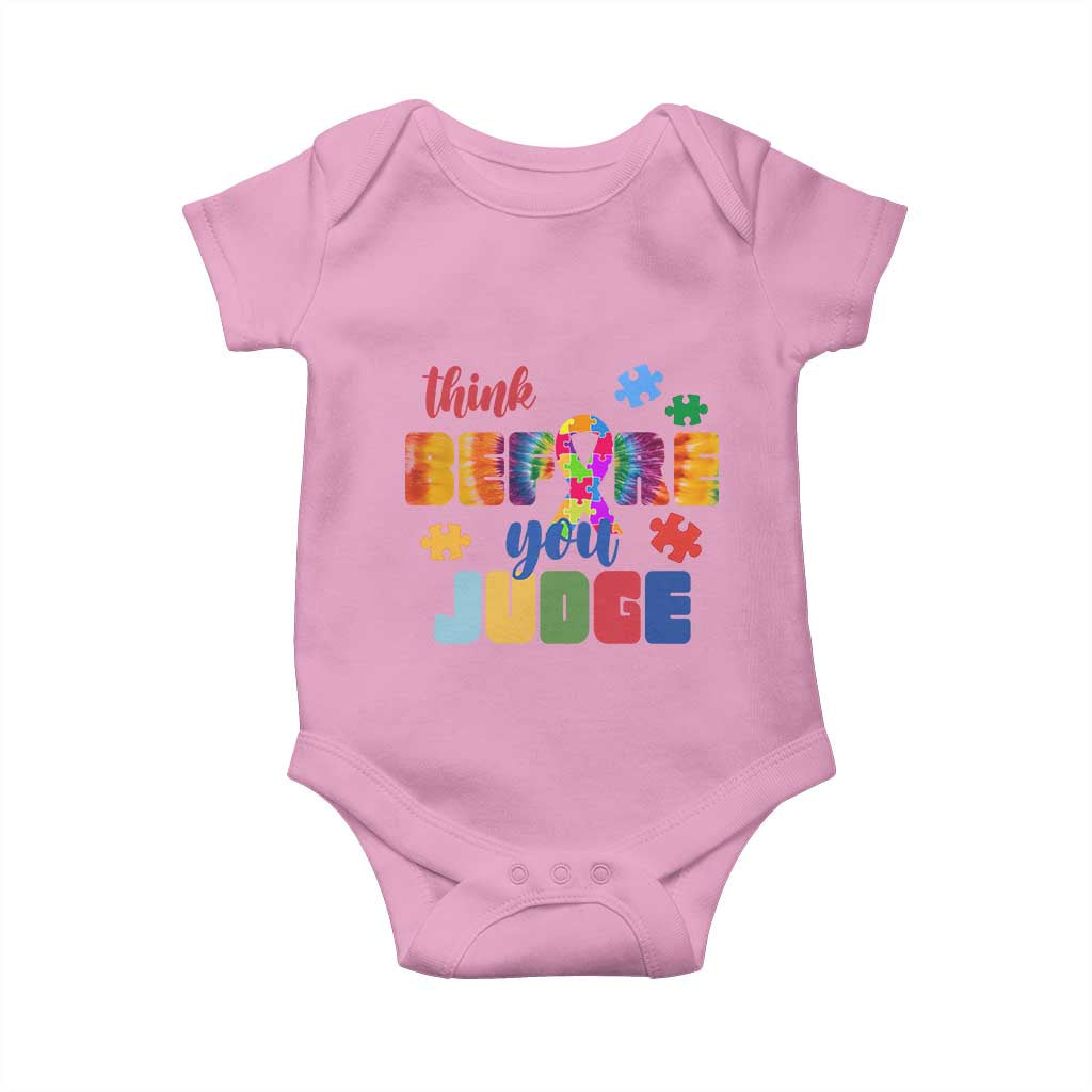 Autism Acceptance Baby Onesie Think Before You Judge Autistic Support