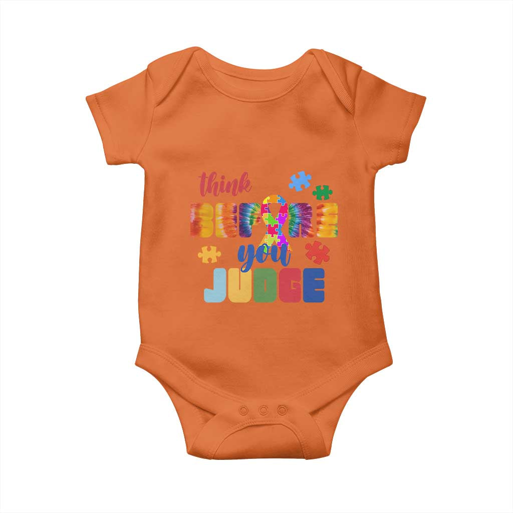 Autism Acceptance Baby Onesie Think Before You Judge Autistic Support
