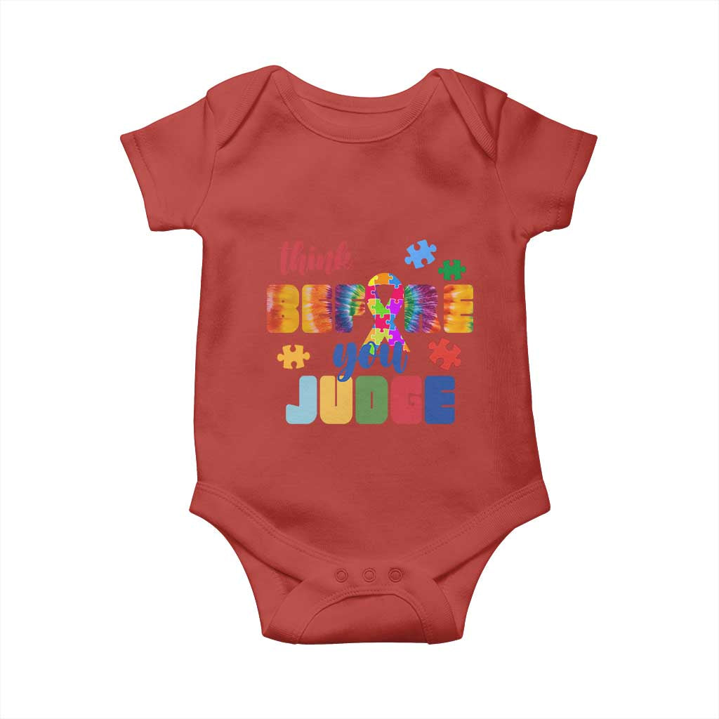 Autism Acceptance Baby Onesie Think Before You Judge Autistic Support