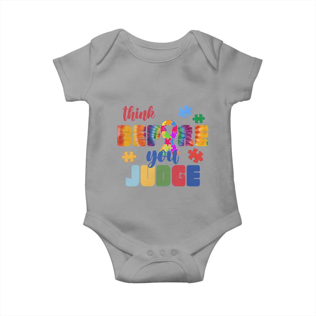 Autism Acceptance Baby Onesie Think Before You Judge Autistic Support