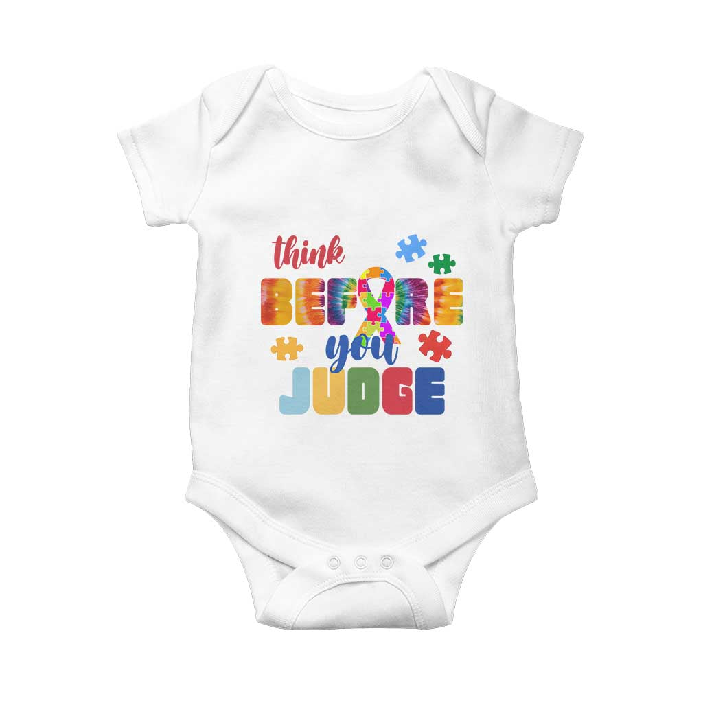 Autism Acceptance Baby Onesie Think Before You Judge Autistic Support