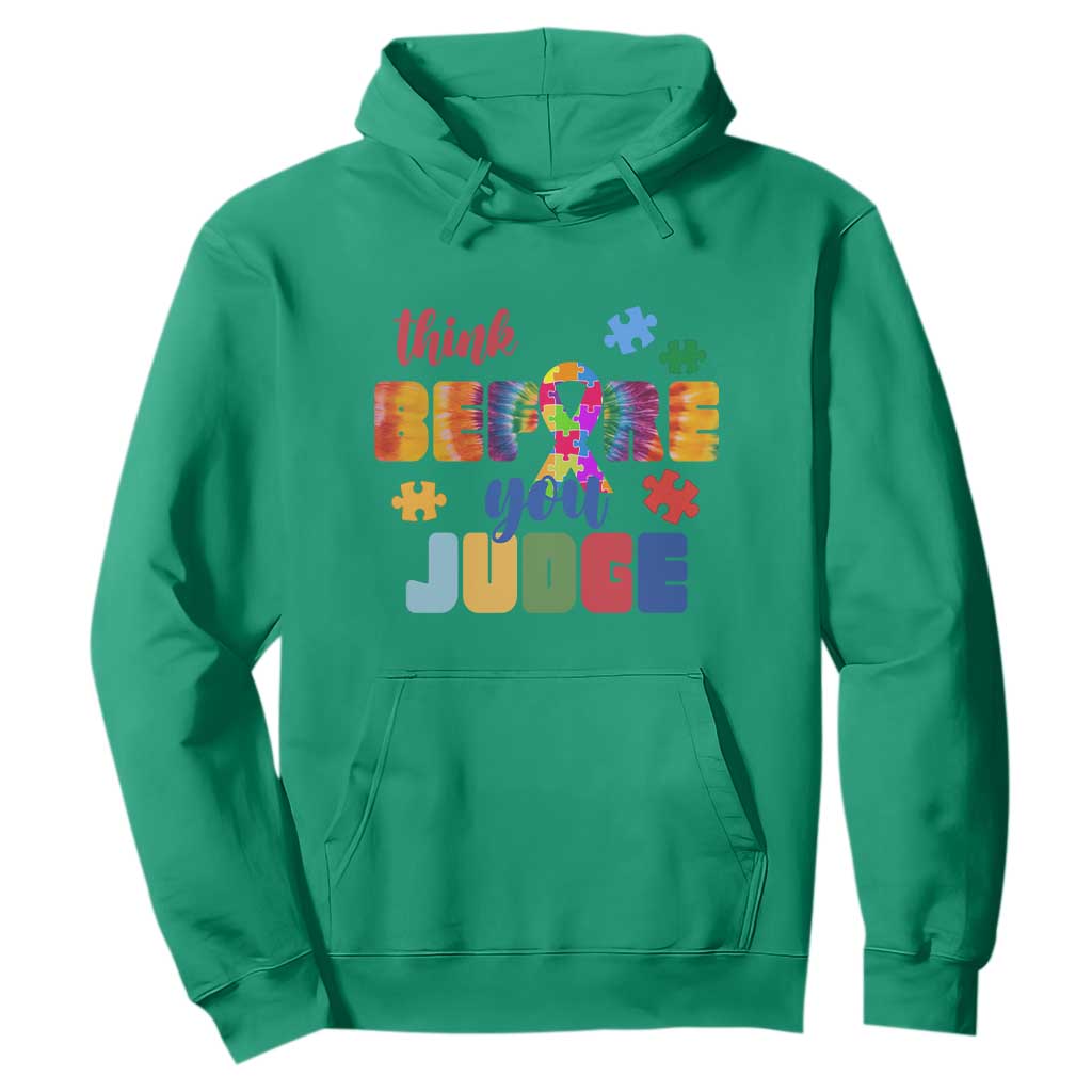 Autism Acceptance Hoodie Think Before You Judge Autistic Support