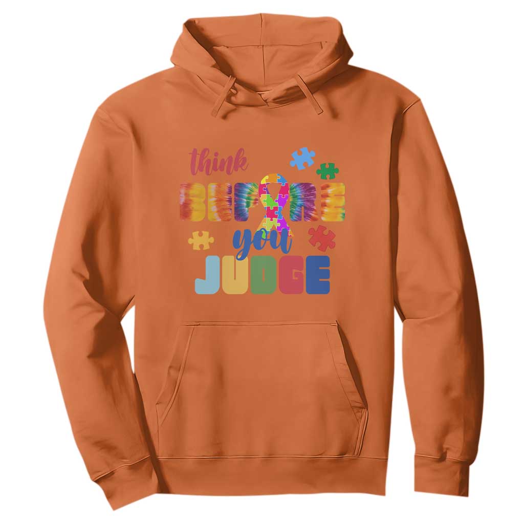 Autism Acceptance Hoodie Think Before You Judge Autistic Support
