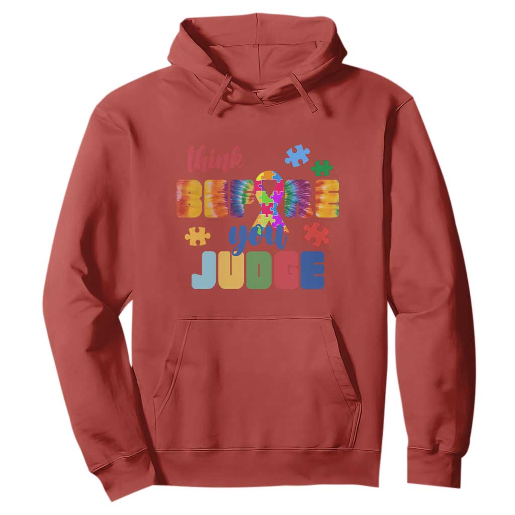 Autism Acceptance Hoodie Think Before You Judge Autistic Support