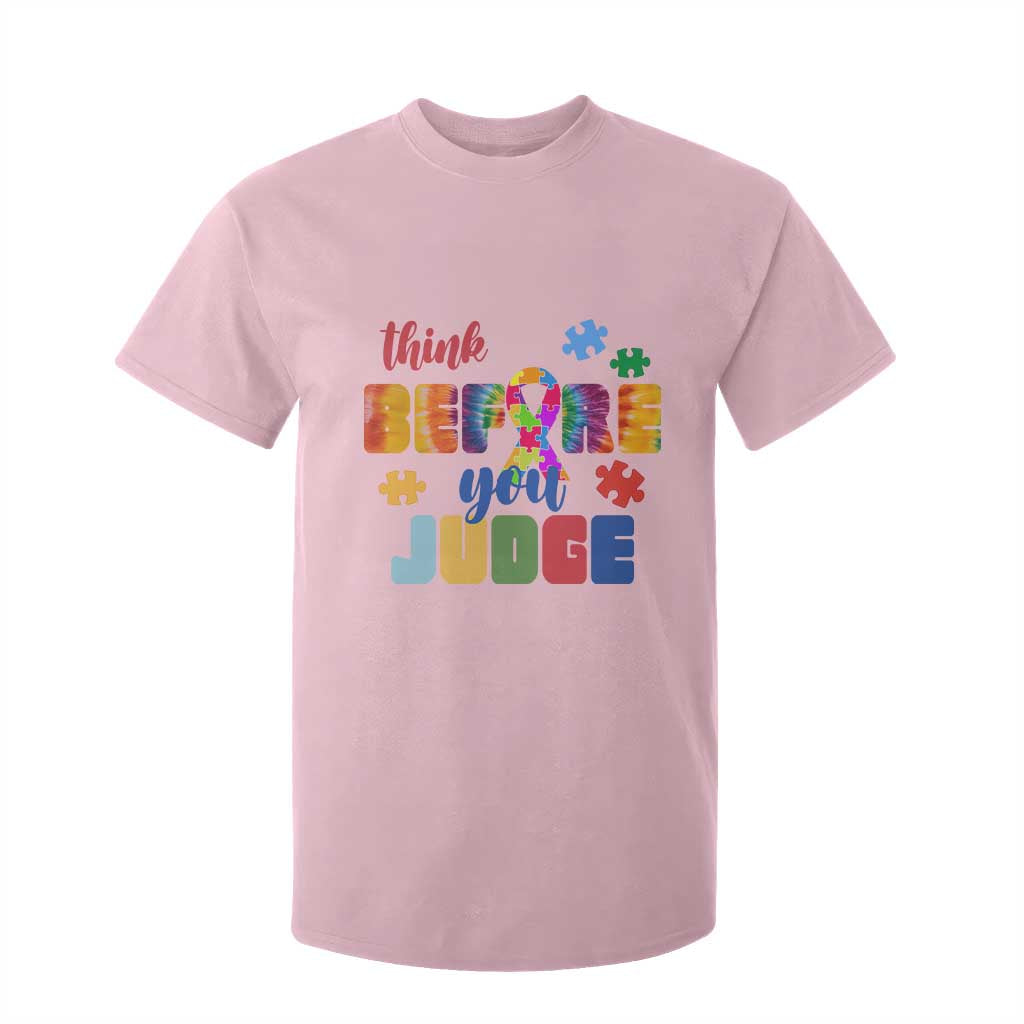 Autism Acceptance T Shirt For Kid Think Before You Judge Autistic Support