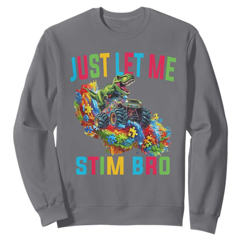 Autistic Dino Rex Driving Monster Truck Sweatshirt Autism Is My Superpower