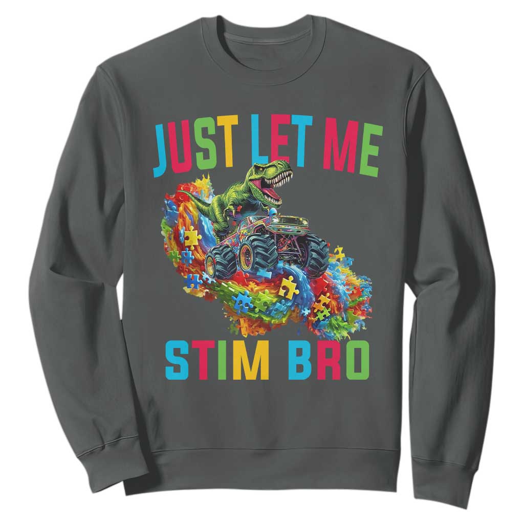 Autistic Dino Rex Driving Monster Truck Sweatshirt Autism Is My Superpower