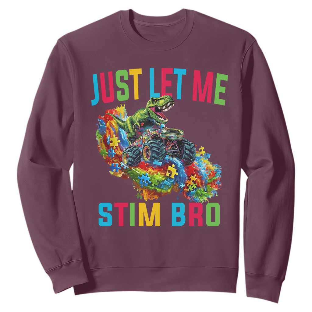 Autistic Dino Rex Driving Monster Truck Sweatshirt Autism Is My Superpower