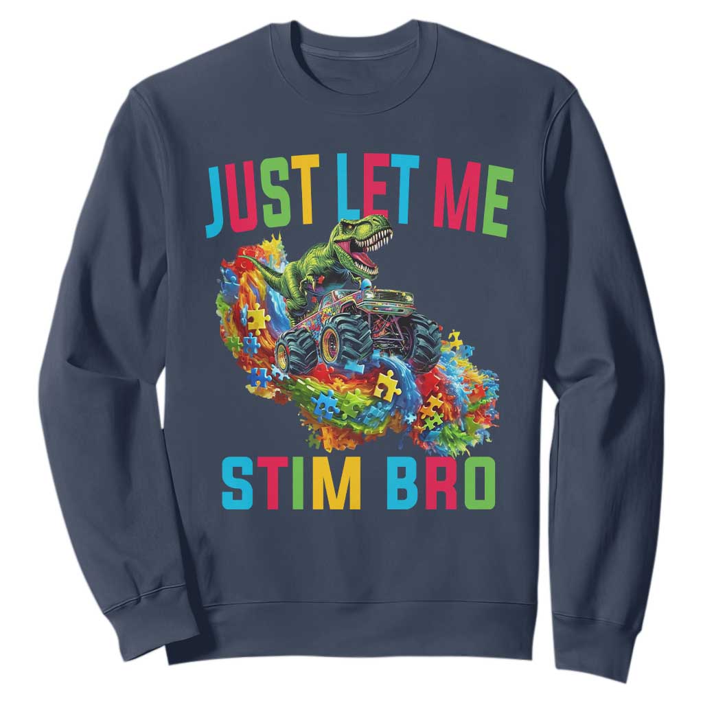 Autistic Dino Rex Driving Monster Truck Sweatshirt Autism Is My Superpower