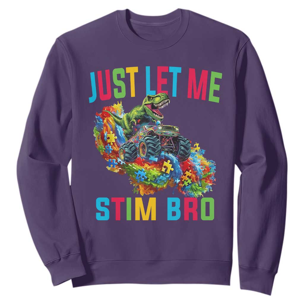 Autistic Dino Rex Driving Monster Truck Sweatshirt Autism Is My Superpower
