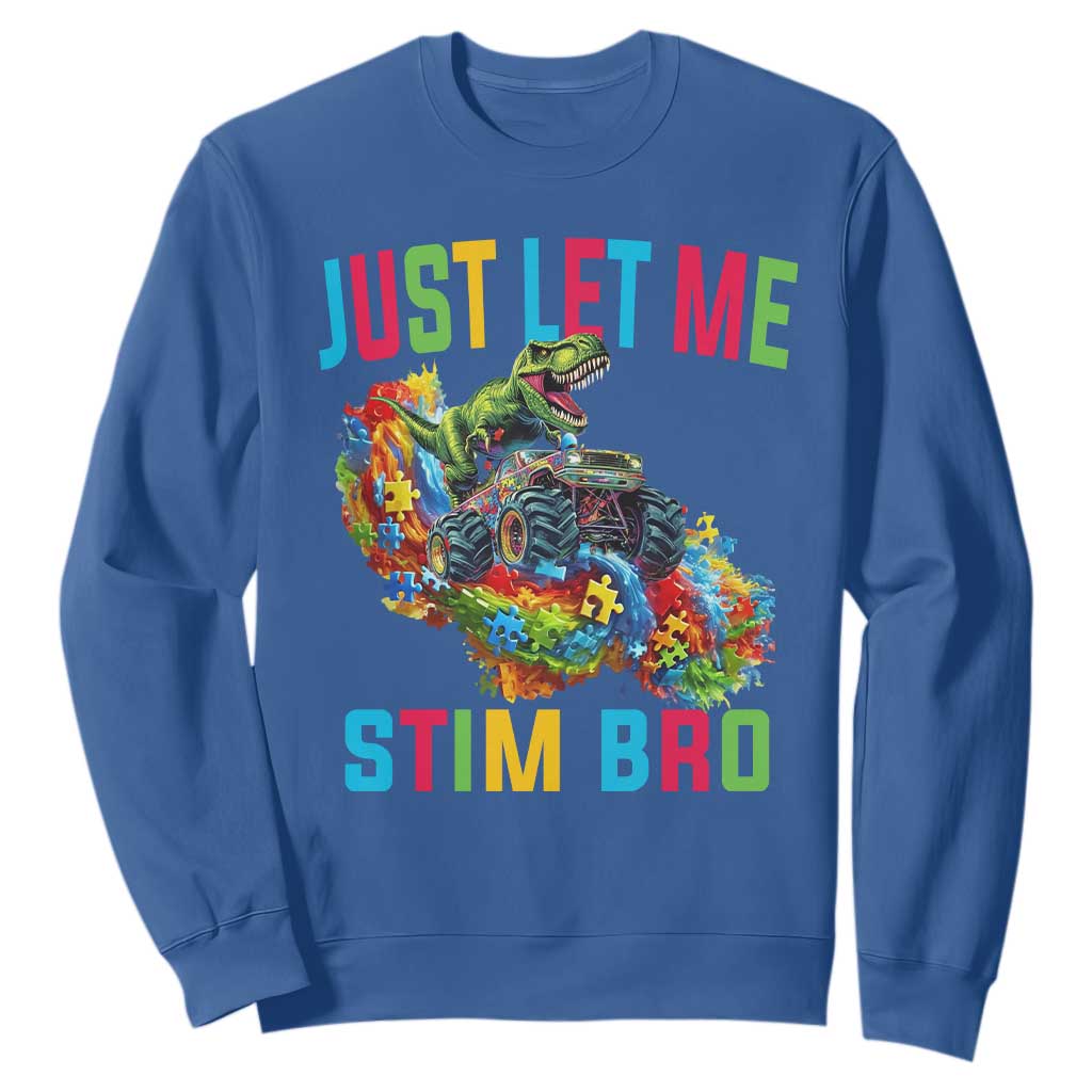 Autistic Dino Rex Driving Monster Truck Sweatshirt Autism Is My Superpower