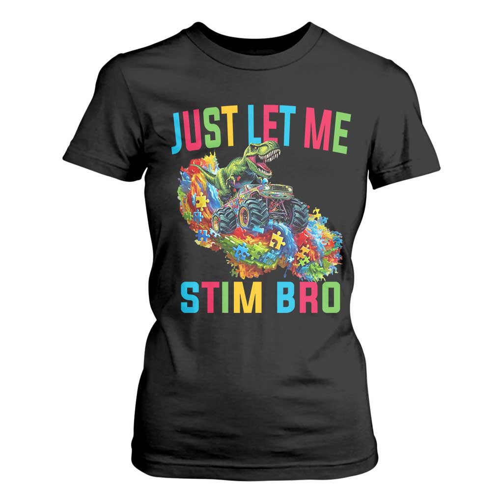 Autistic Dino Rex Driving Monster Truck T Shirt For Women Autism Is My Superpower