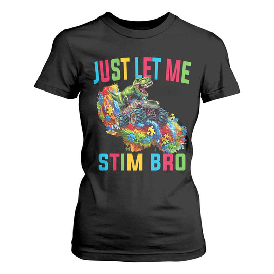 Autistic Dino Rex Driving Monster Truck T Shirt For Women Autism Is My Superpower