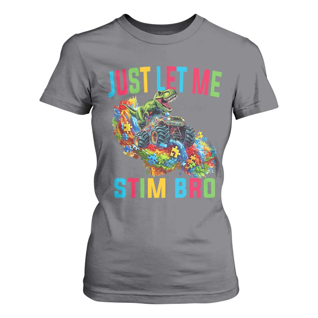 Autistic Dino Rex Driving Monster Truck T Shirt For Women Autism Is My Superpower